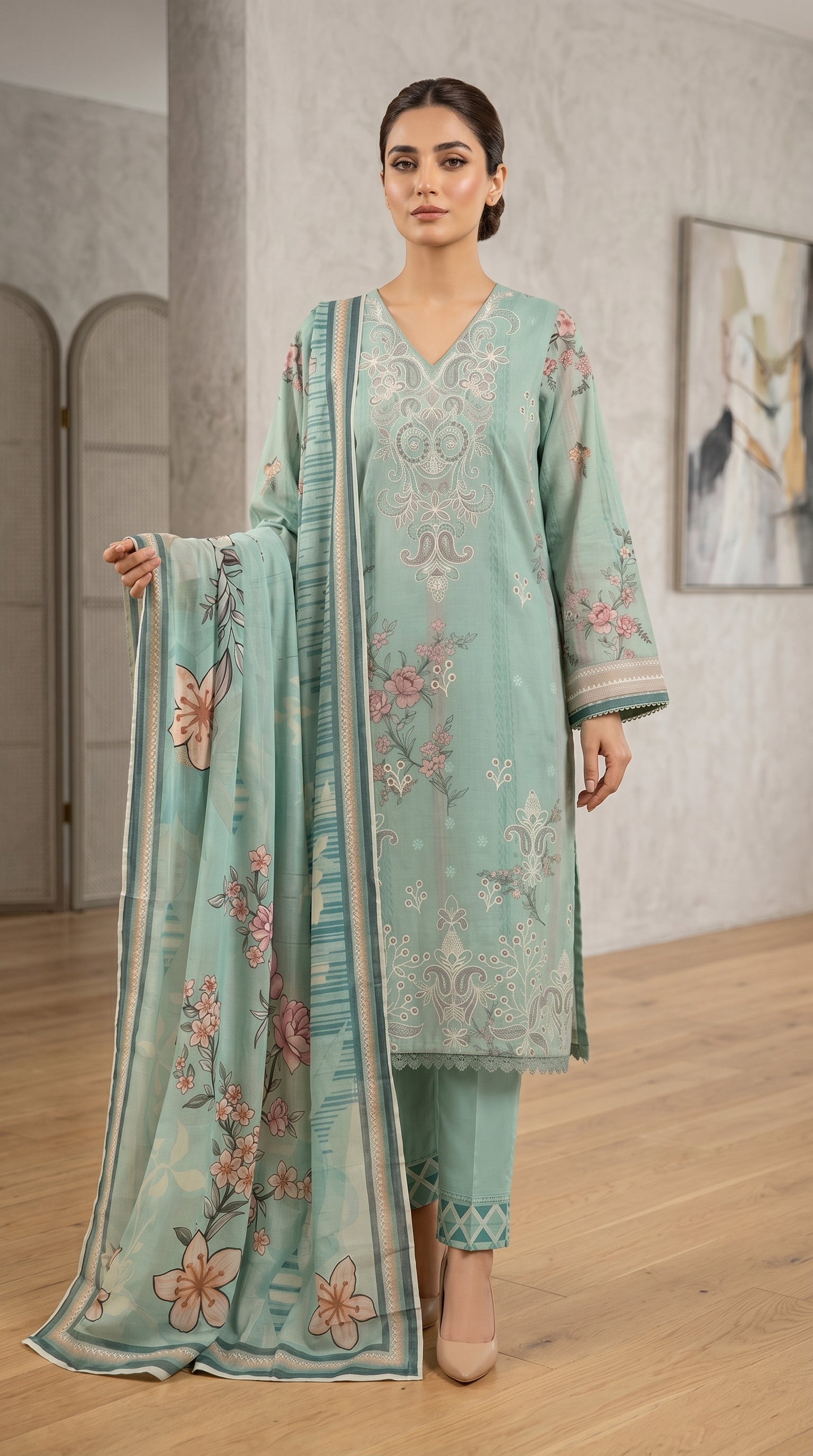 RTS | SHIRT, TROUSER & DUPATTA LAWN | PRINTED